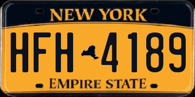 NY license plate HFH4189