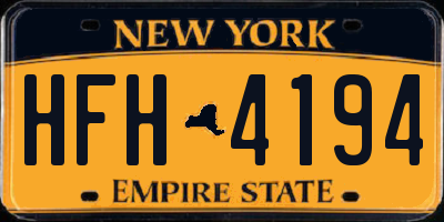 NY license plate HFH4194