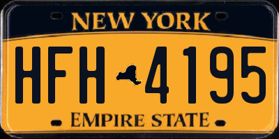 NY license plate HFH4195