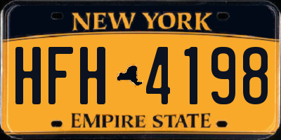 NY license plate HFH4198