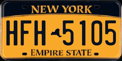 NY license plate HFH5105
