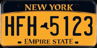 NY license plate HFH5123