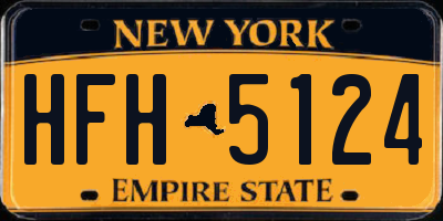NY license plate HFH5124