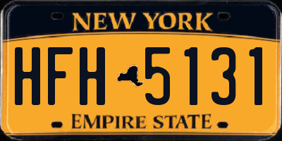 NY license plate HFH5131