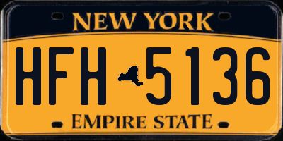 NY license plate HFH5136