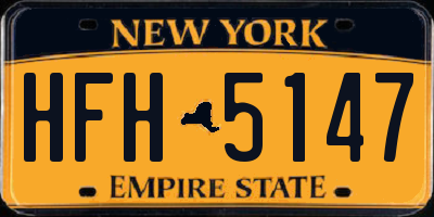 NY license plate HFH5147