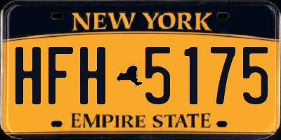 NY license plate HFH5175