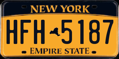 NY license plate HFH5187