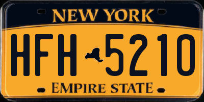 NY license plate HFH5210