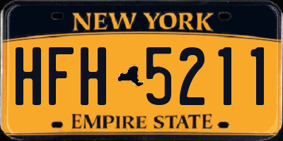 NY license plate HFH5211