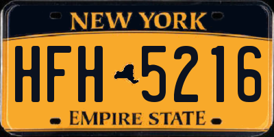 NY license plate HFH5216