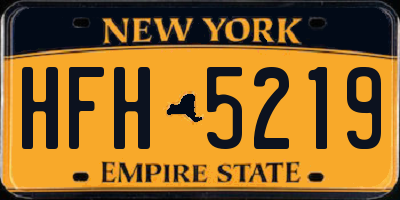 NY license plate HFH5219