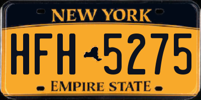 NY license plate HFH5275