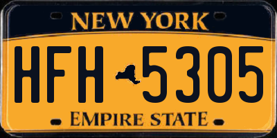 NY license plate HFH5305