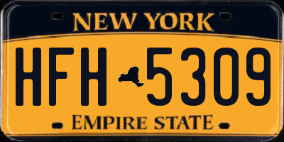 NY license plate HFH5309