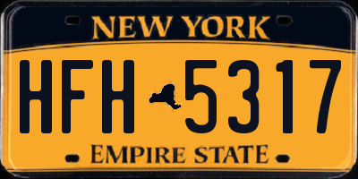 NY license plate HFH5317