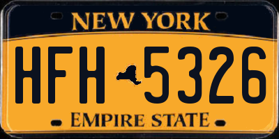 NY license plate HFH5326