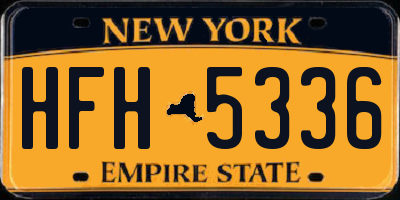 NY license plate HFH5336