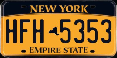 NY license plate HFH5353