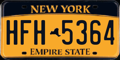 NY license plate HFH5364