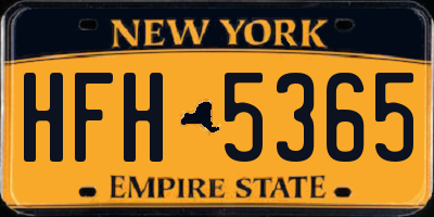 NY license plate HFH5365