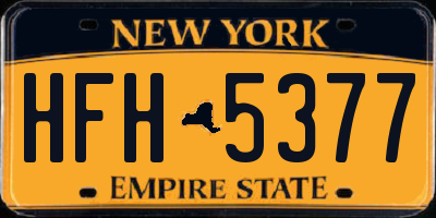 NY license plate HFH5377