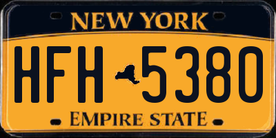 NY license plate HFH5380