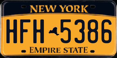 NY license plate HFH5386