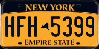 NY license plate HFH5399