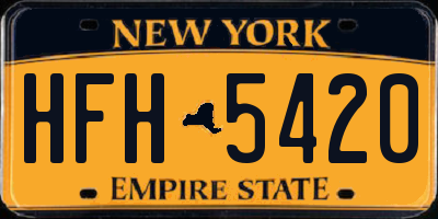 NY license plate HFH5420