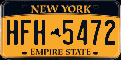 NY license plate HFH5472