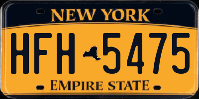 NY license plate HFH5475