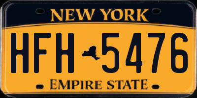 NY license plate HFH5476
