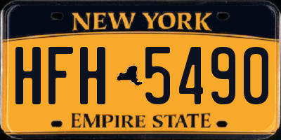 NY license plate HFH5490