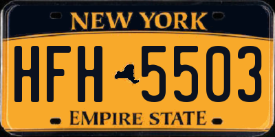 NY license plate HFH5503