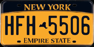 NY license plate HFH5506