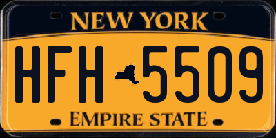 NY license plate HFH5509