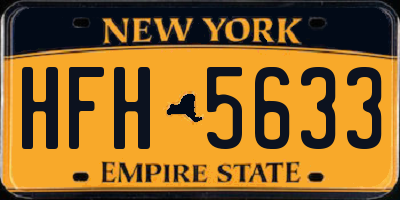 NY license plate HFH5633