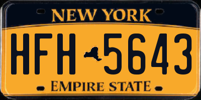 NY license plate HFH5643