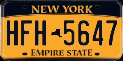 NY license plate HFH5647