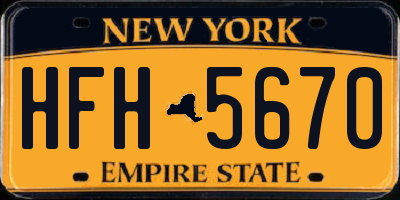 NY license plate HFH5670