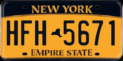 NY license plate HFH5671