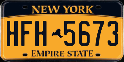 NY license plate HFH5673