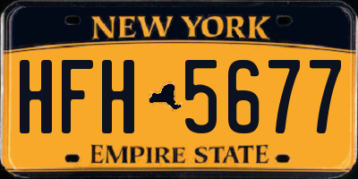 NY license plate HFH5677