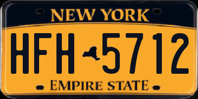 NY license plate HFH5712