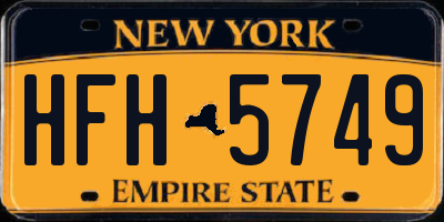 NY license plate HFH5749