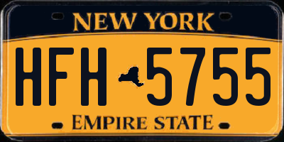 NY license plate HFH5755
