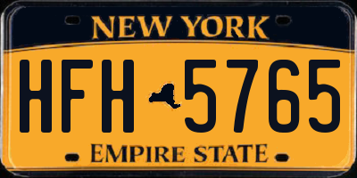 NY license plate HFH5765