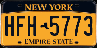 NY license plate HFH5773