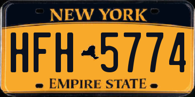 NY license plate HFH5774